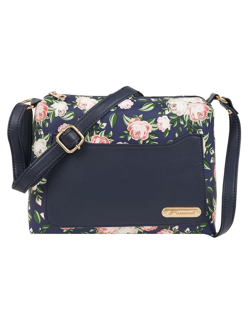 blue leatherette (pu) sling bag - 19695754 - Zoom Image - 0