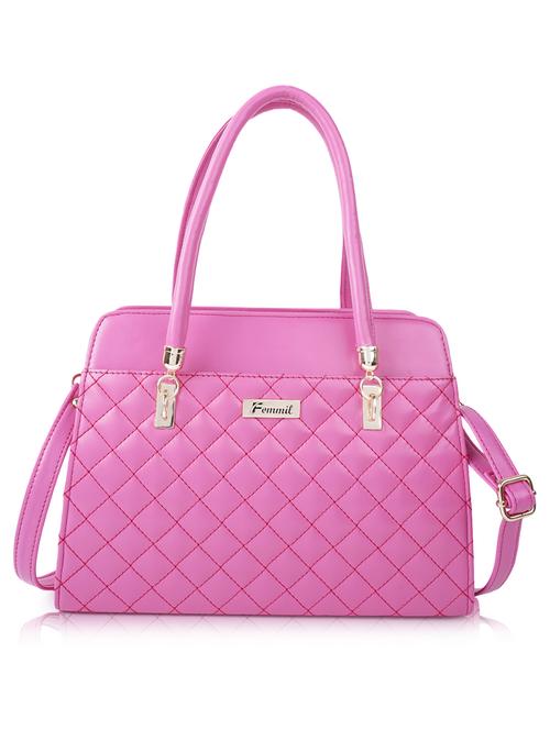 pink leatherette (pu) handbag - 19695820 - Standard Image - 0