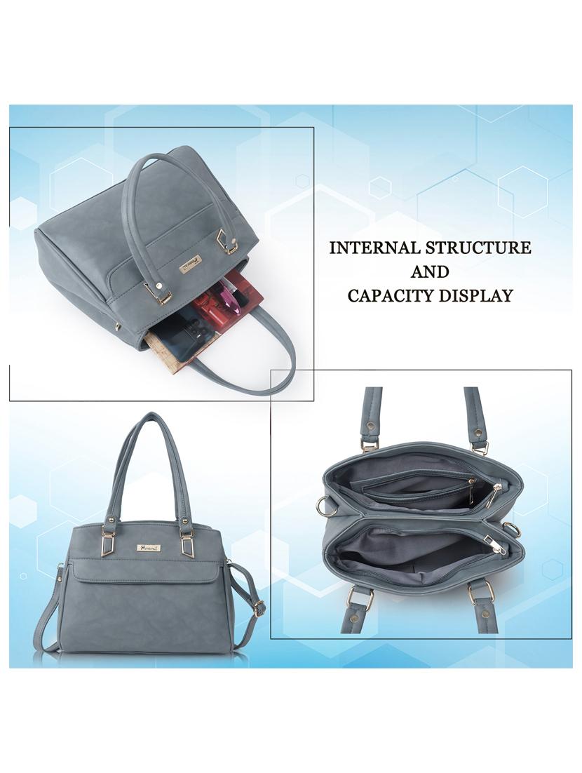 grey leatherette (pu) handbag - 19695842 - Standard Image - 2