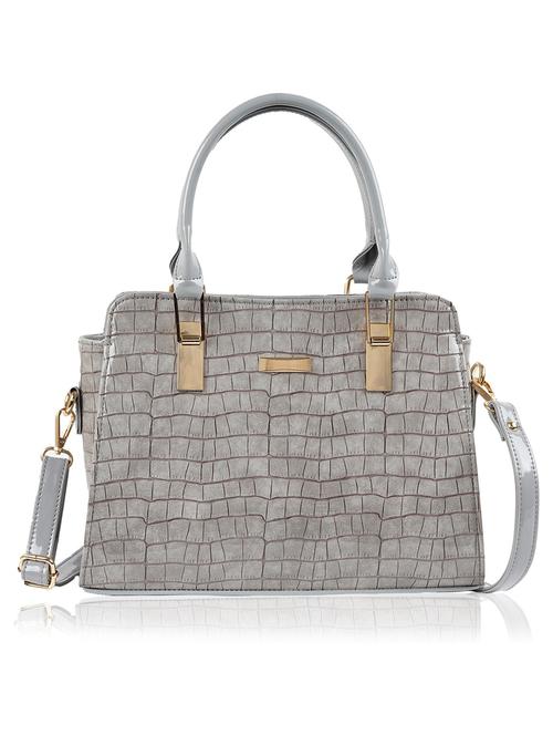 grey leatherette (pu) handbag - 19695865 -  Standard Image - 0