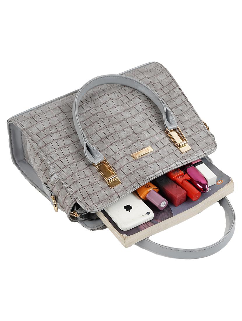 grey leatherette (pu) handbag - 19695865 - Standard Image - 2