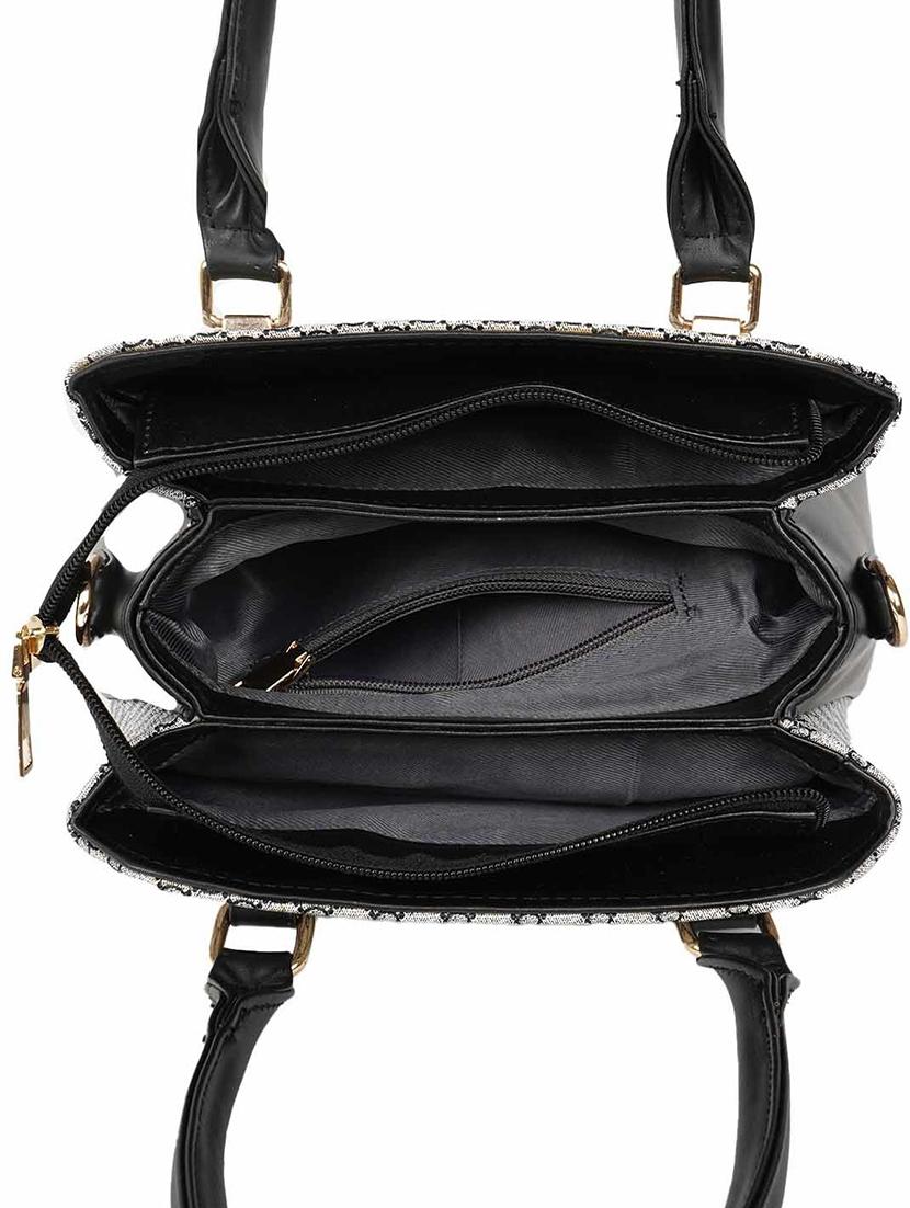 black leatherette (pu) handbag - 19695870 - Standard Image - 2