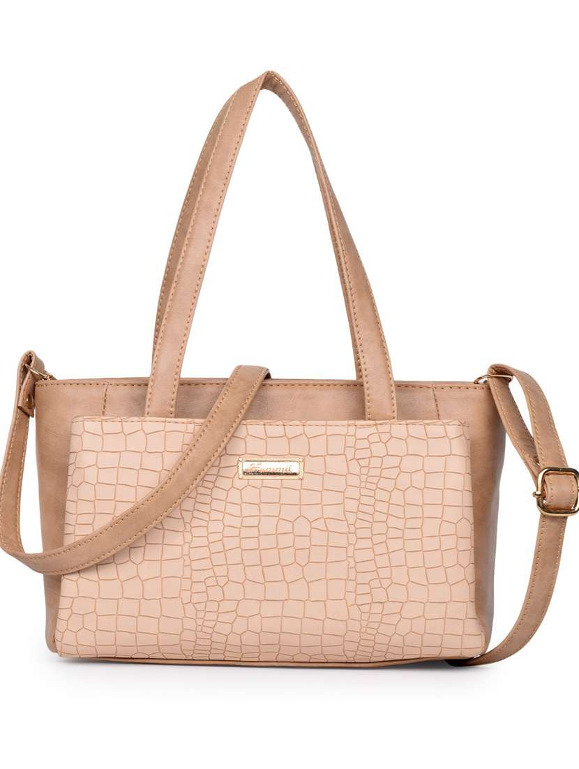 beige leatherette (pu) handbag