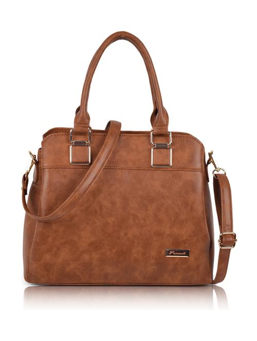 tan leatherette (pu) handbag - 19695895 -  Standard Image - 0
