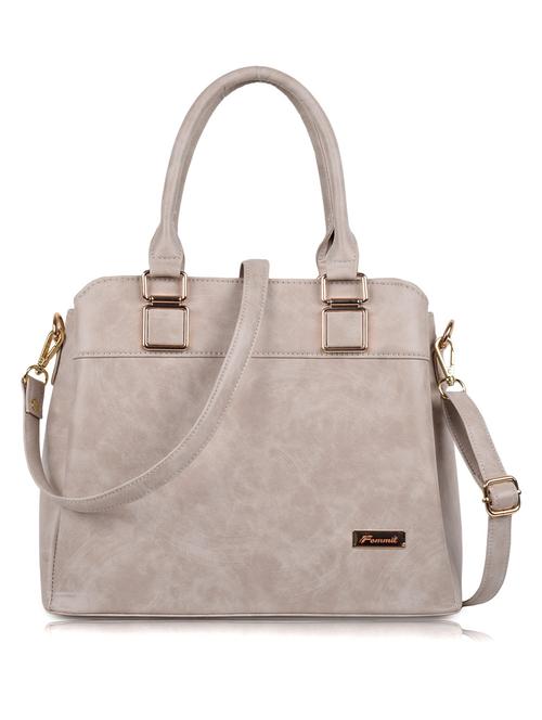 beige leatherette (pu) handbag - 19695897 - Standard Image - 0