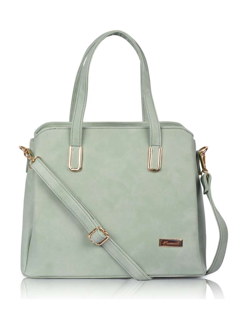 green leatherette (pu) handbag