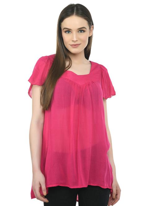 women's high-low square neck top - 19696255 - Standard Image - 0