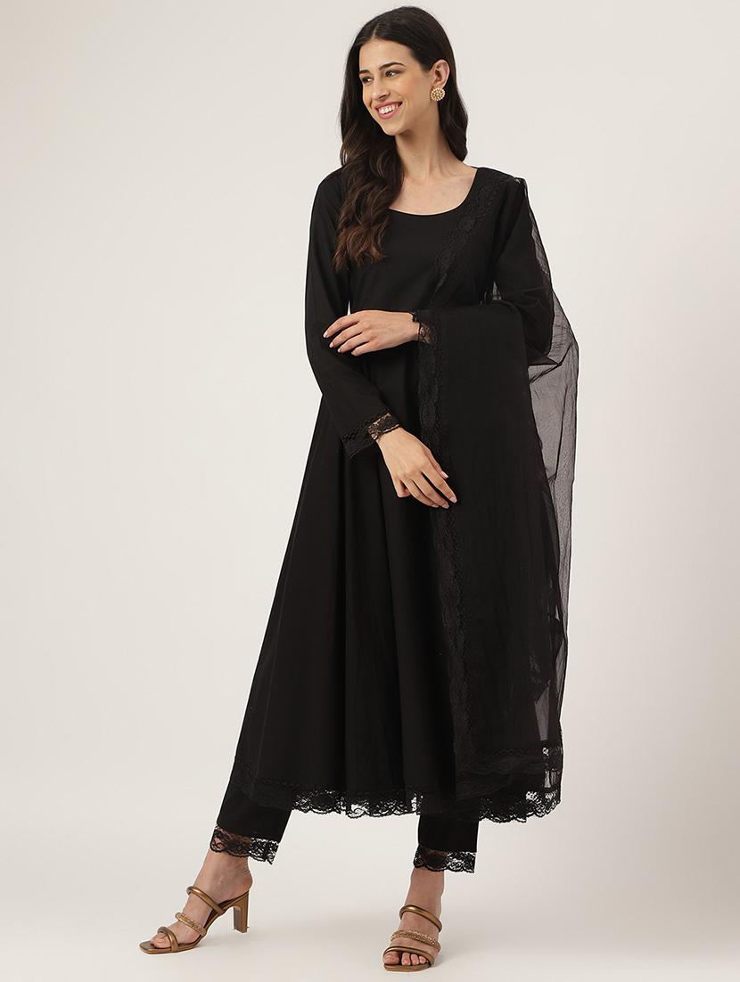 women tie up neck solid kurta pant set - 19696281 -  Zoom Image - 0