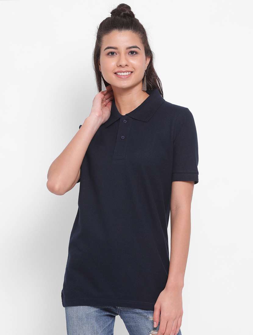 women's plain polo neck t-shirt