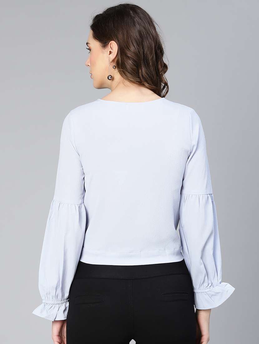 women's blouson v neck top - 19696807 - Standard Image - 2