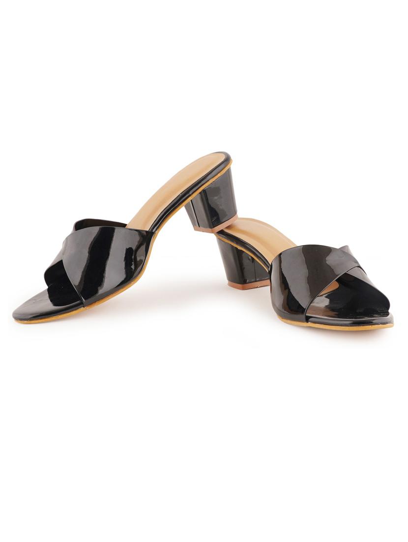 black slip on block heel - 19696850 - Standard Image - 2
