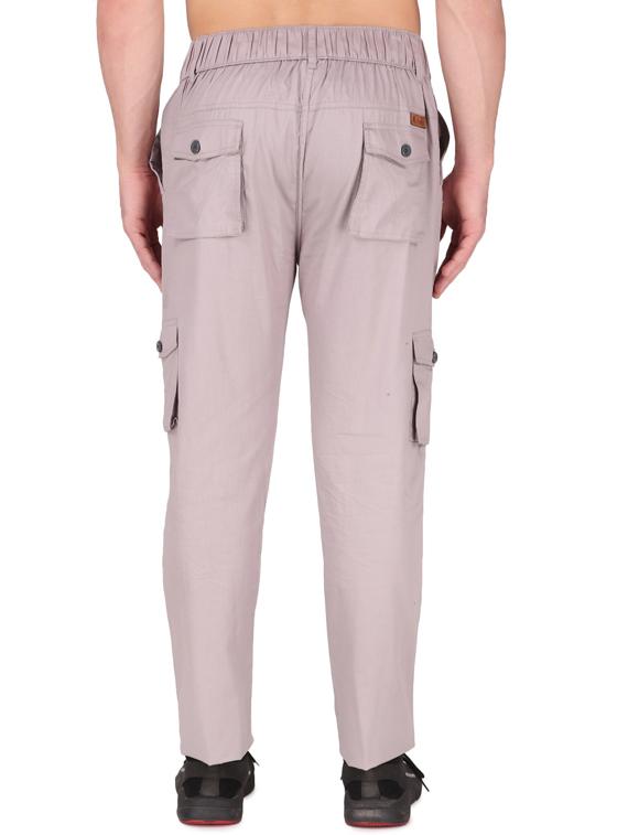 grey cotton blend cargos casual trousers - 19697035 - Standard Image - 2