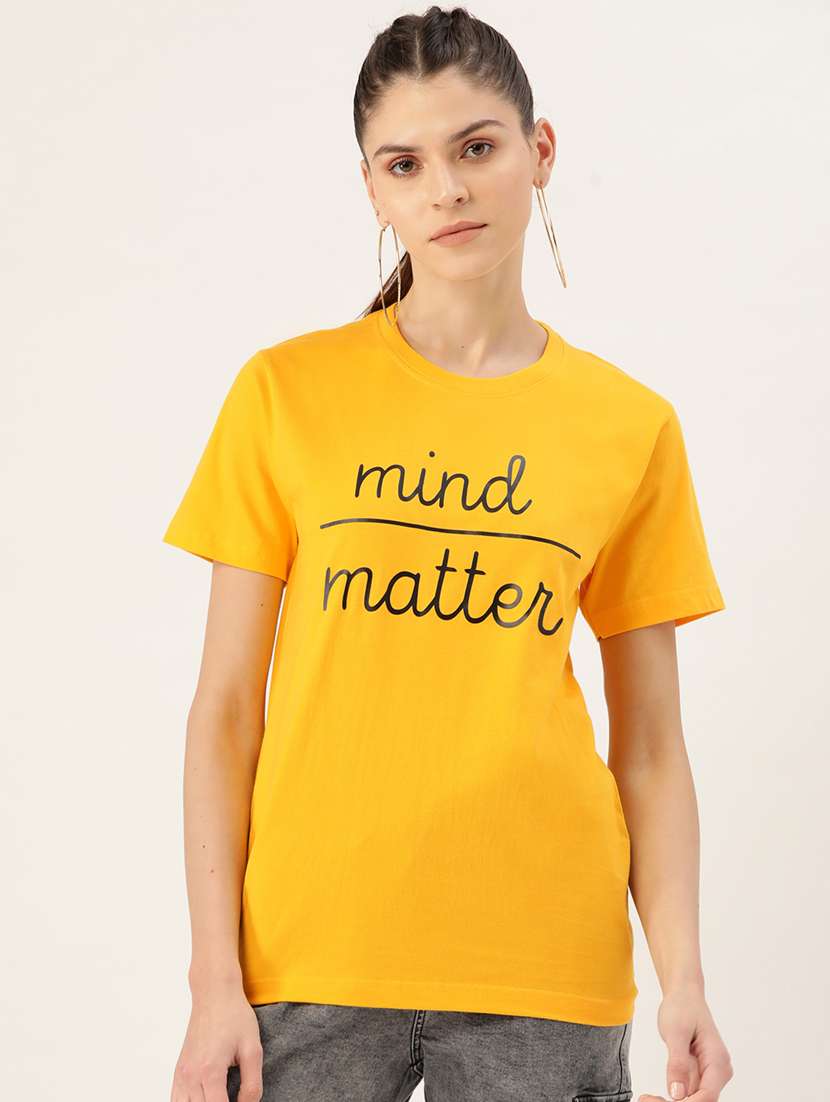 women's chest print round neck t-shirt