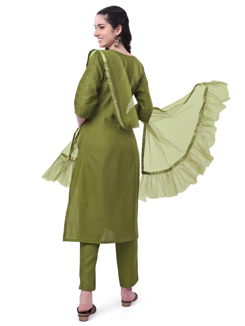 self design kurta pant with dupatta set - 19698349 - Standard Image - 2