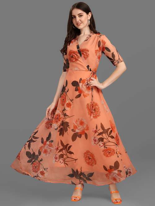 florals prints fit & flare dress - 19698546 - Standard Image - 0