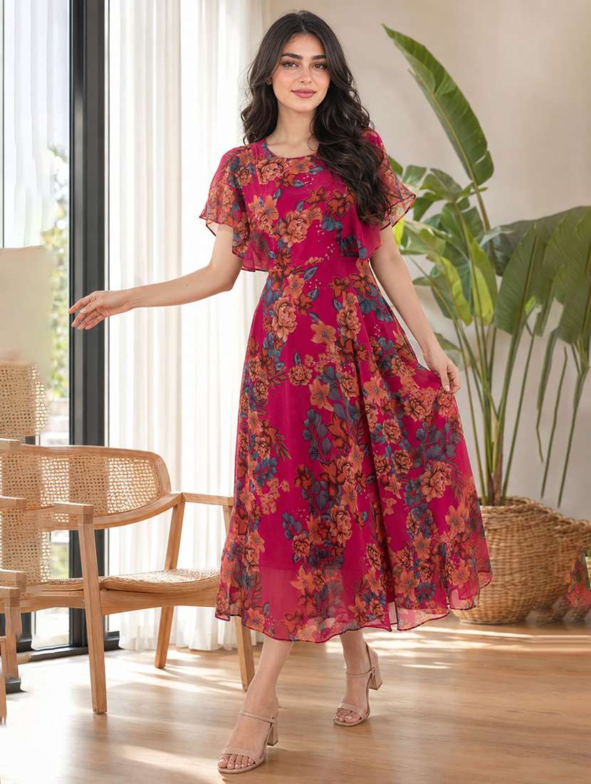 women's fit & flare floral dress - 19698550 -  Standard Image - 2