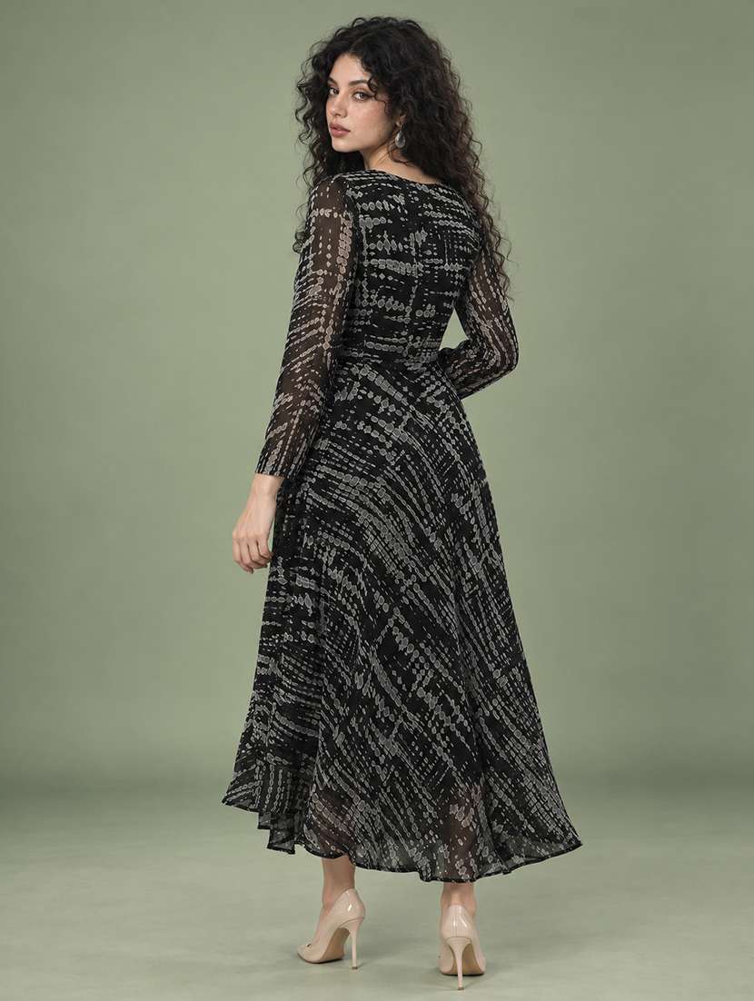 Women's Fit & Flare Abstract Dress - 19698587 -  Standard Image - 2
