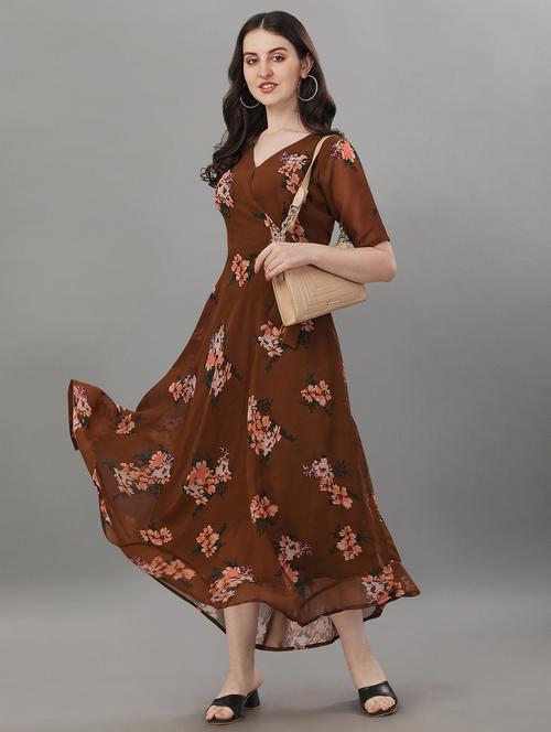 women's fit & flare floral dress - 19698588 - Standard Image - 0