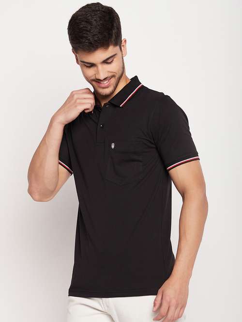 polo neck solid polo t-shirt - 19698743 - Standard Image - 0