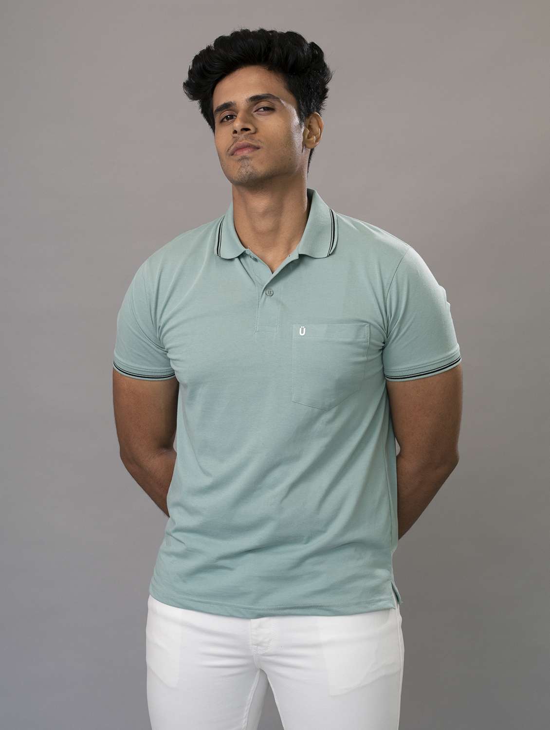 polo neck solid polo t-shirt