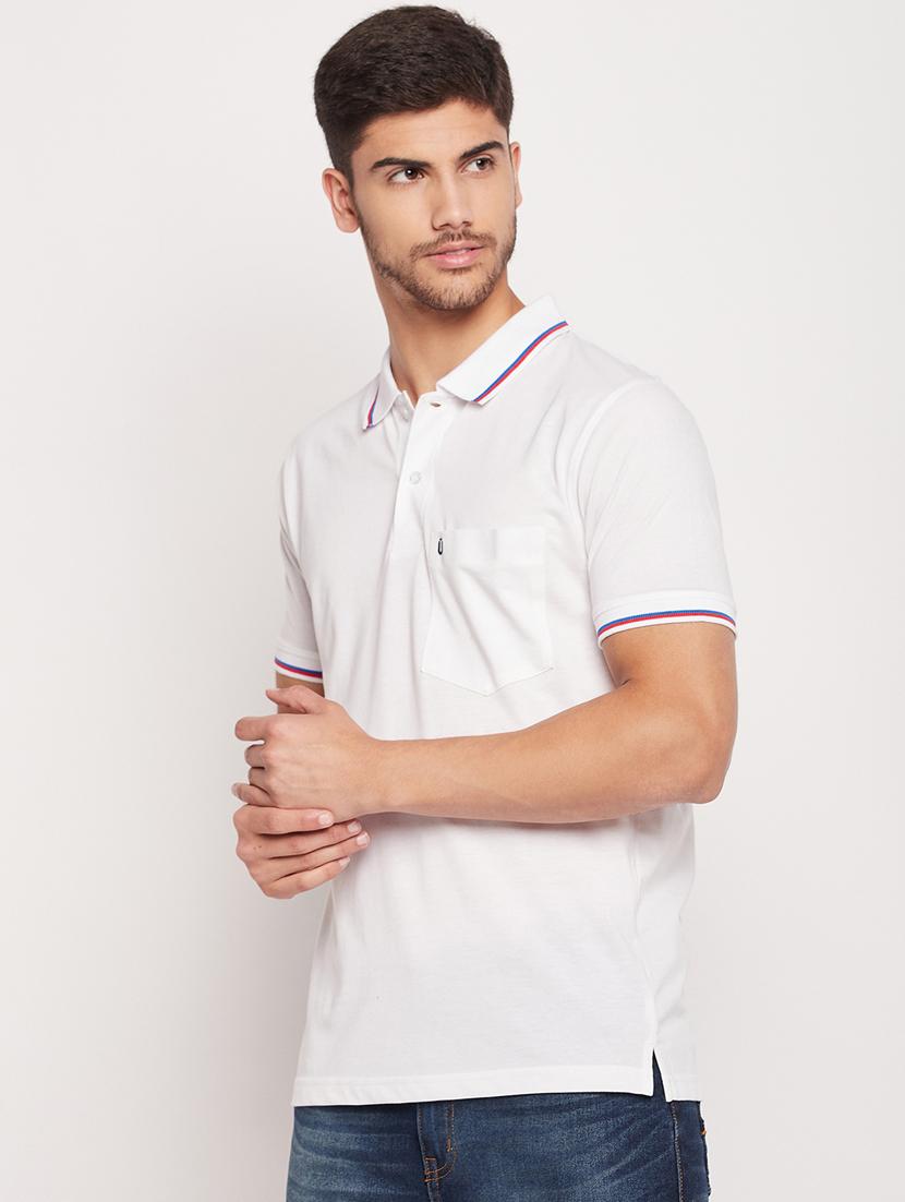 men white regular fit solid polo t-shirt - 19698750 - Zoom Image - 0