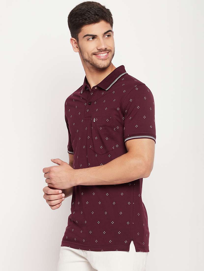 printed cotton polo t-shirt
