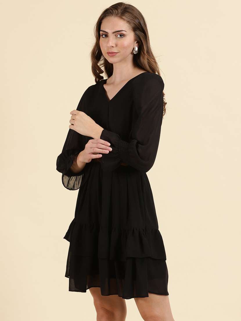women's fit & flare solid dress - 19698833 -  Standard Image - 2