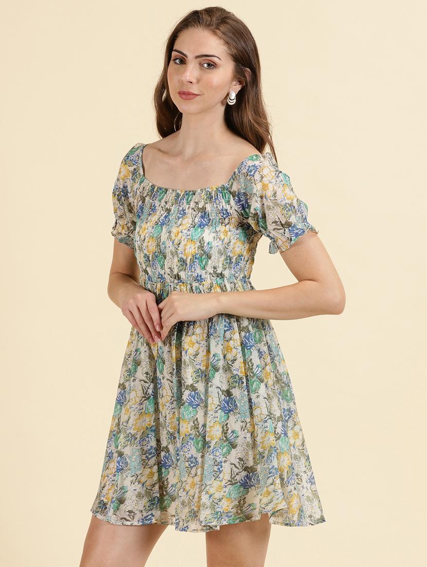 women's fit & flare floral dress - 19698834 - Standard Image - 2