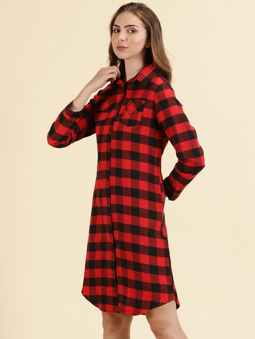 women shirt collar checkered shirt - 19698879 - Standard Image - 2