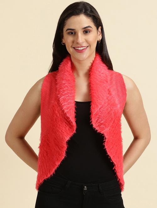 women pink asymmetric shrug - 19698890 - Standard Image - 0