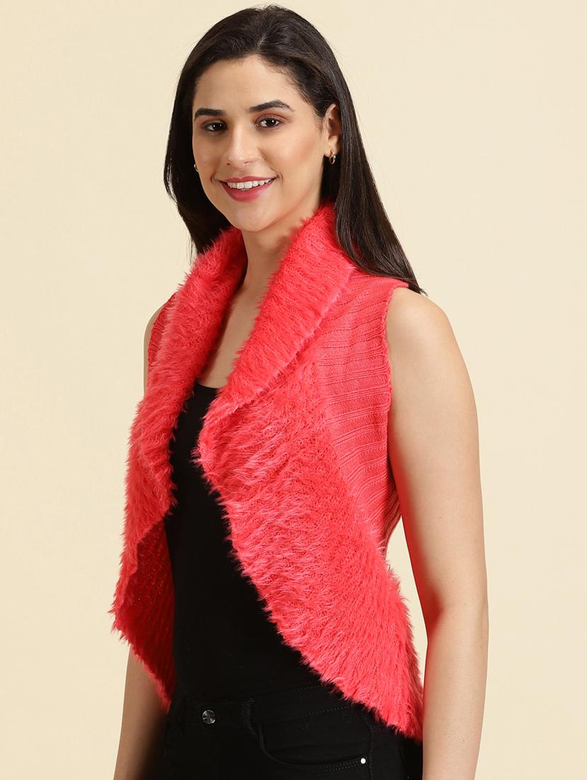 women pink asymmetric shrug - 19698890 - Standard Image - 2
