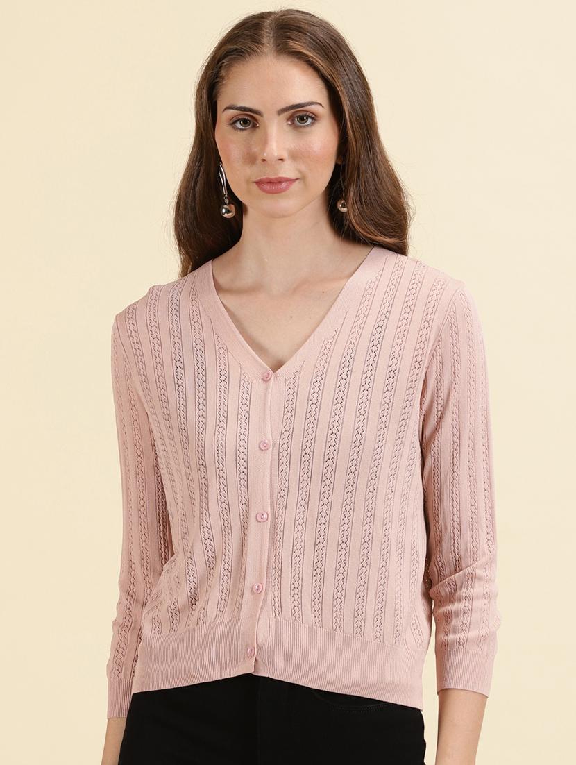 women self designed v neck cardigan - 19698897 - Zoom Image - 0