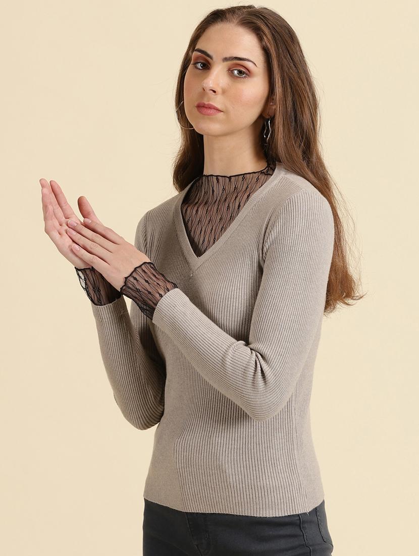 women's straight high neck top - 19698930 - Standard Image - 2