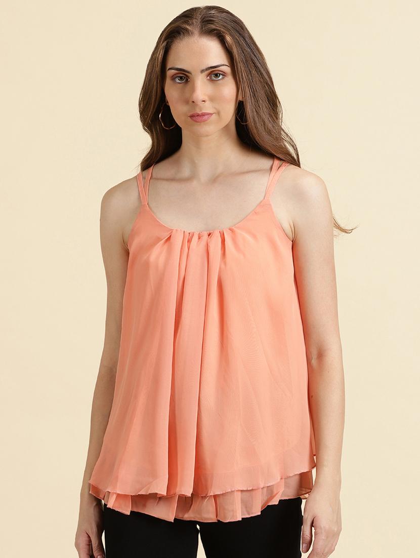 women's layered shoulder strap top