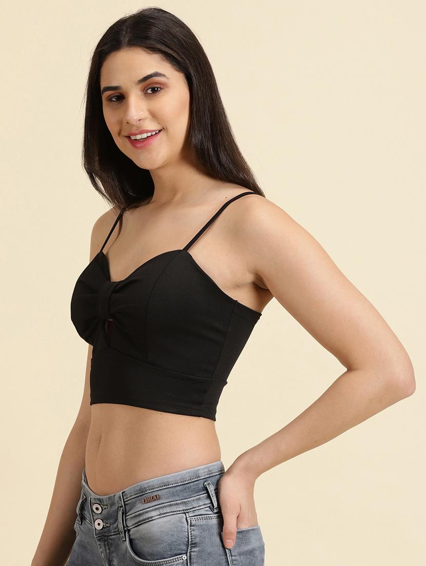 women's crop sweetheart neck top - 19699103 - Standard Image - 2