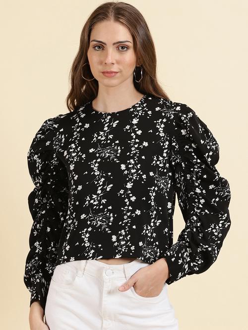 women's straight round neck top - 19699107 - Standard Image - 0