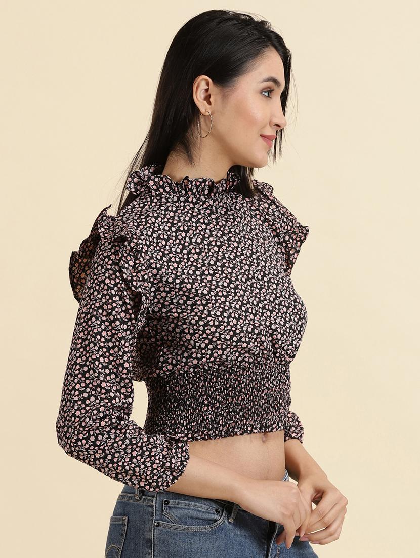 women's crop high neck top - 19699124 - Standard Image - 2