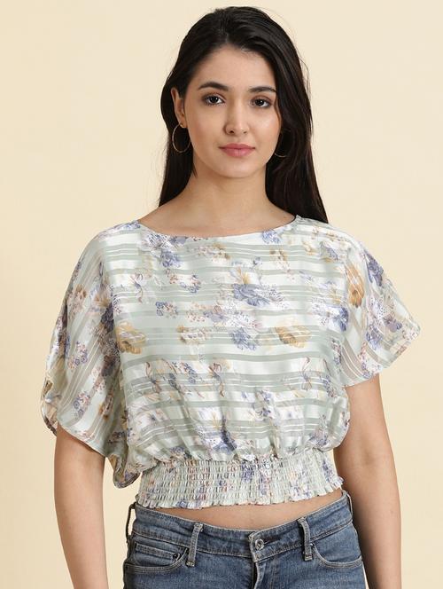 women's crop boat neck top - 19699160 -  Standard Image - 0