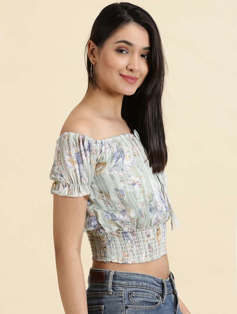 women's crop off shoulder top - 19699168 -  Standard Image - 2