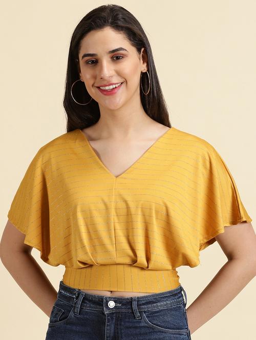 women's blouson v neck top - 19699176 - Standard Image - 0