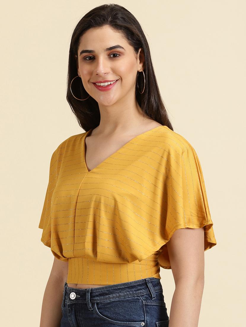 women's blouson v neck top - 19699176 - Standard Image - 2