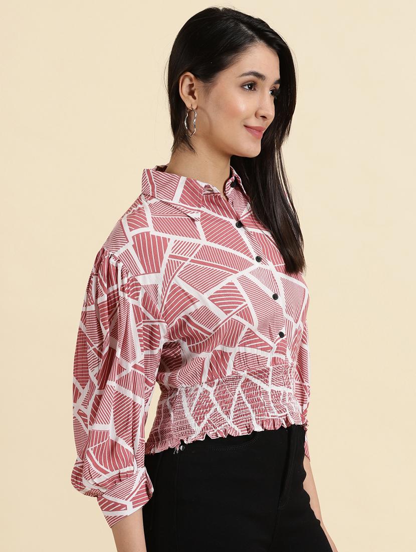 women's straight collared top - 19699179 - Standard Image - 2