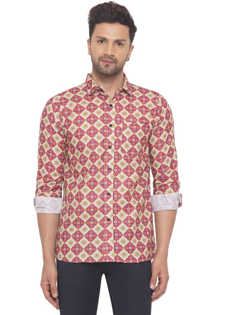 mens printed casual shirt