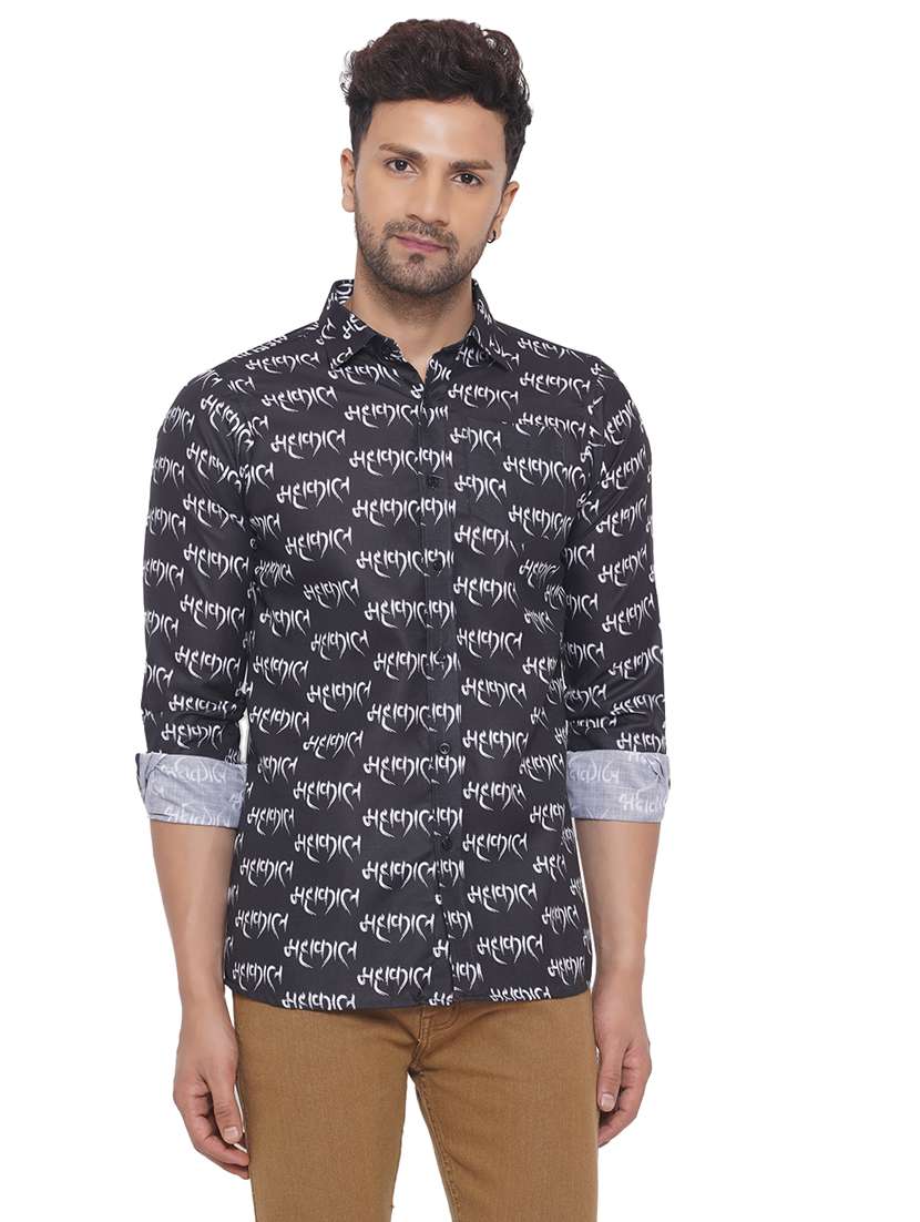 mens typography casual shirt