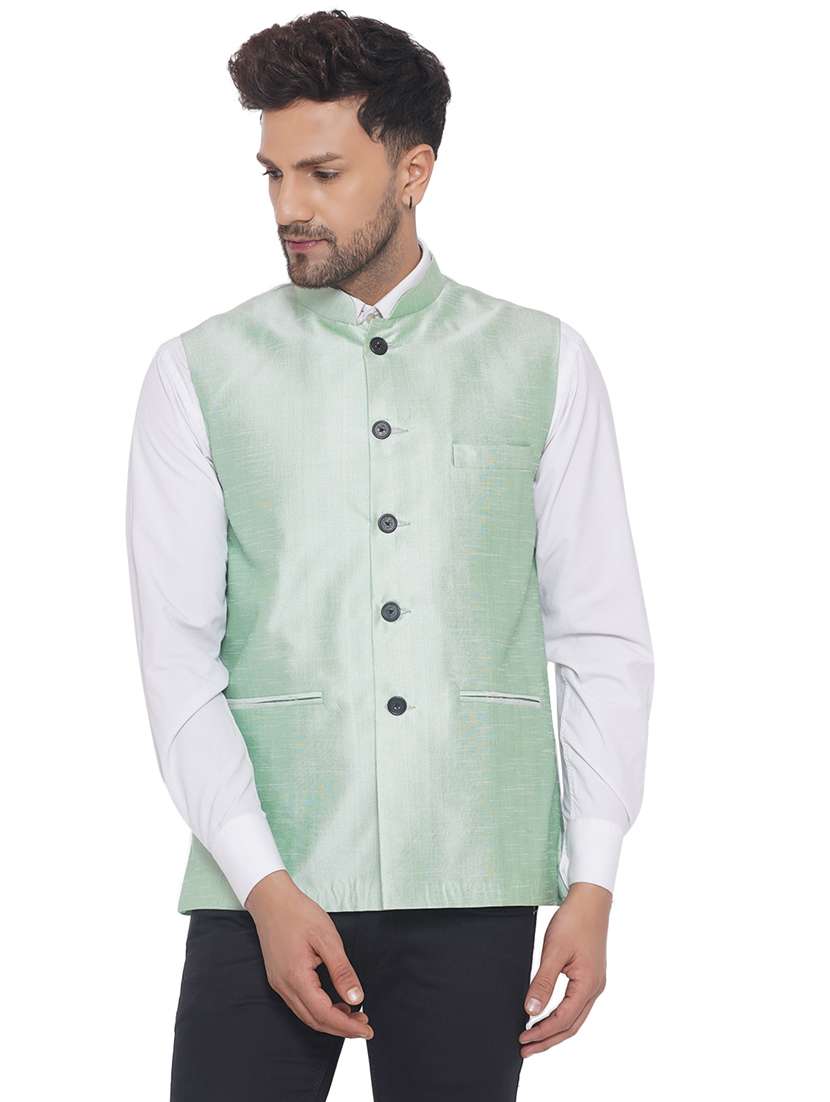 mandarin collar solid nehru jacket