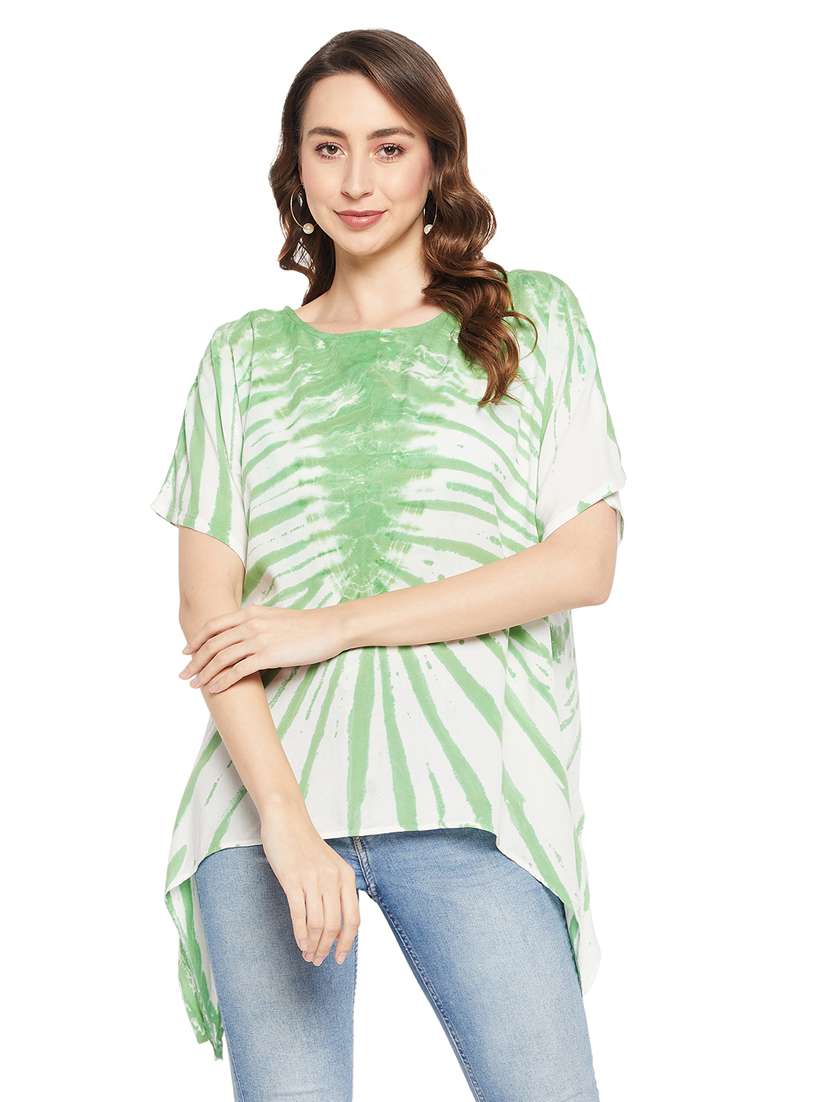 women's asymmetric round neck top