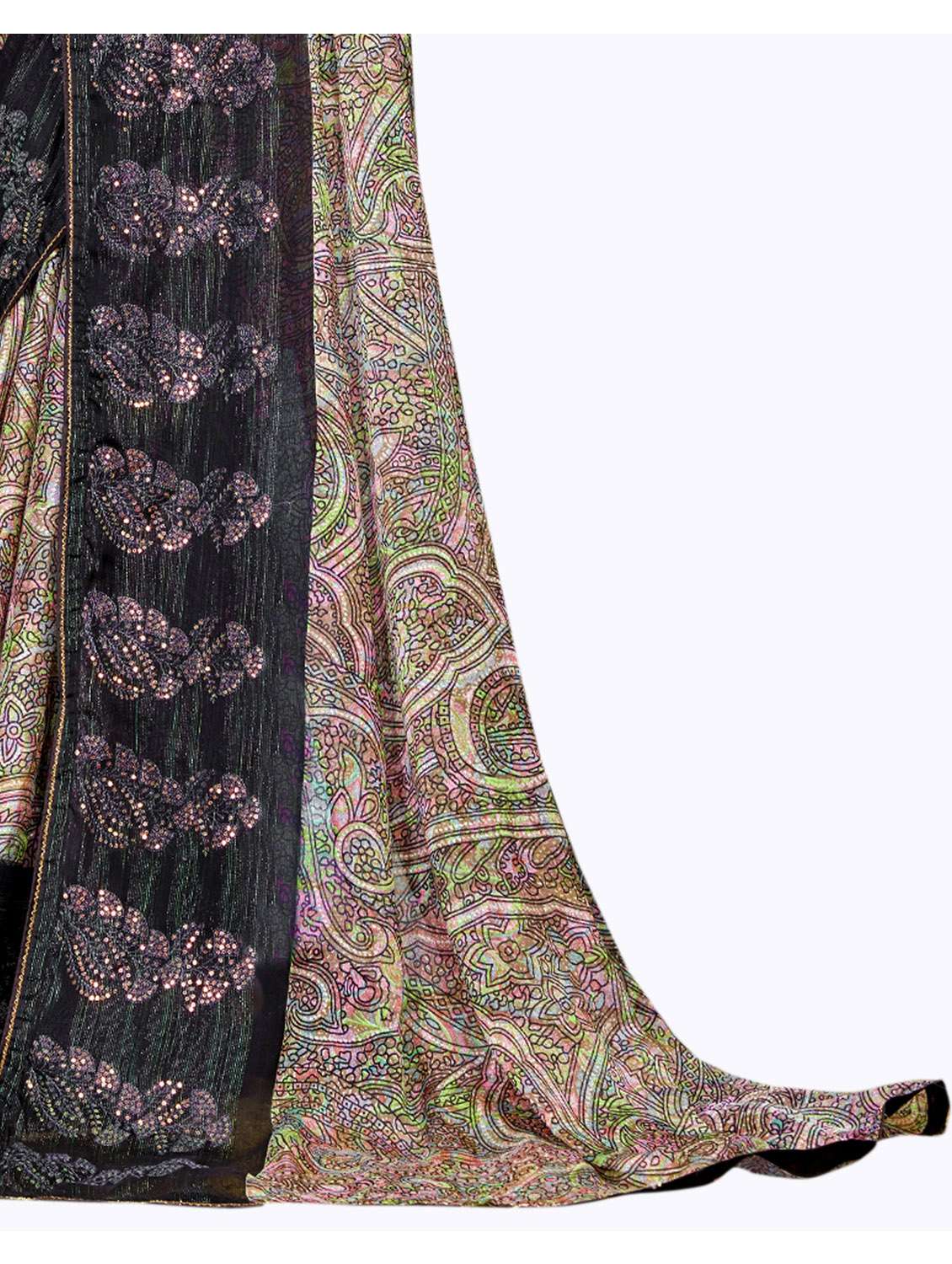 abstract print woven saree with blouse - 19700009 - Standard Image - 2