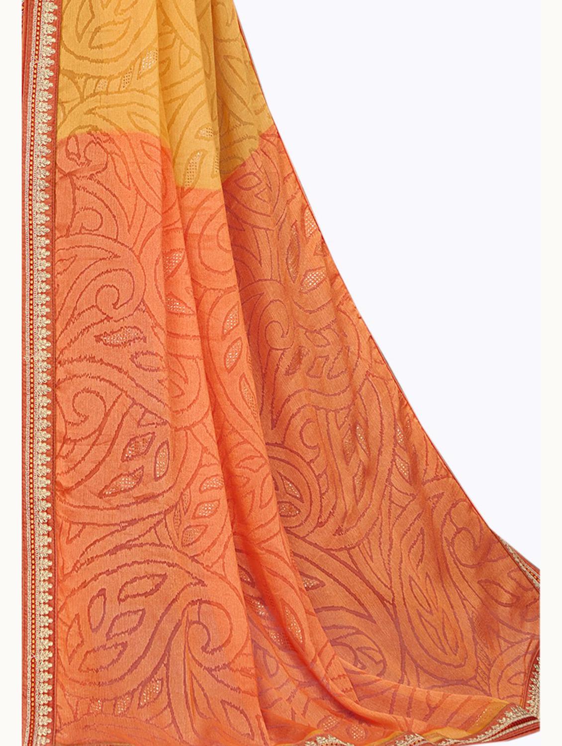 printed woven saree with blouse - 19700145 - Standard Image - 2