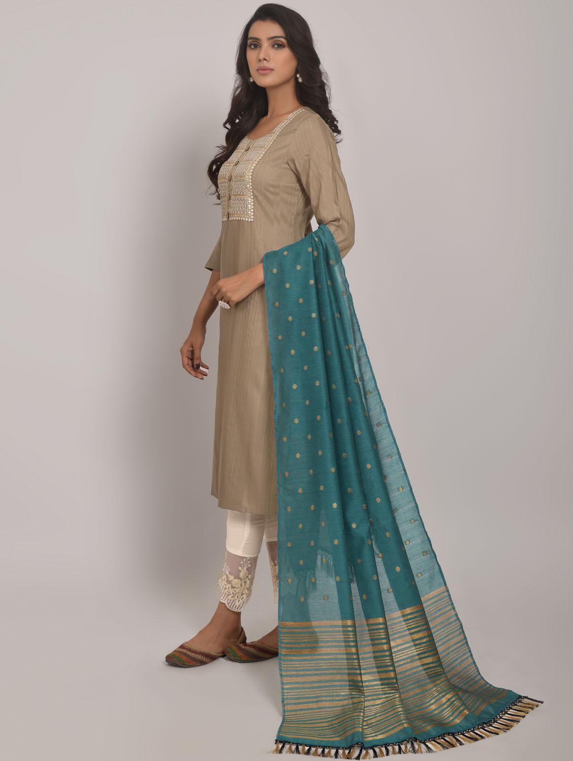 women embroidered kurta dupatta set - 19700161 - Standard Image - 2