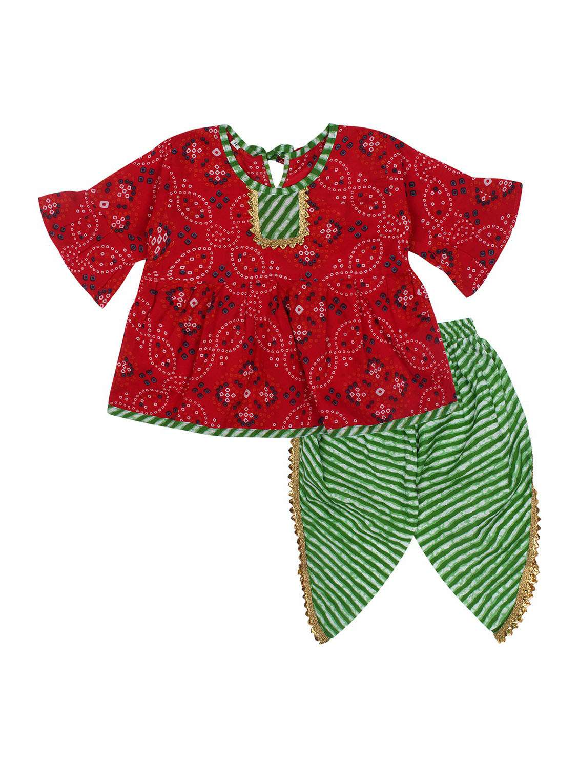 multi colored printed kurta salwar set 